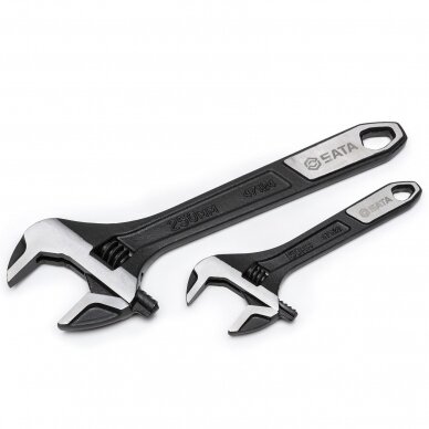 Extra-wide jaw adjustable wrench set (2pcs)