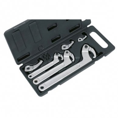 Adjustable hook & pin wrench set (19-120mm)