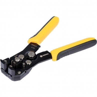 Universal wire stripper and ratchet crimping pliers 1