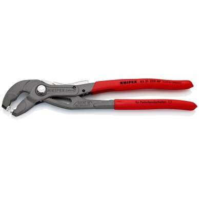 Szczypce do zacisków sprężynowych 250 mm KNIPEX, z mechanizmem blokującym i zatrzymującym