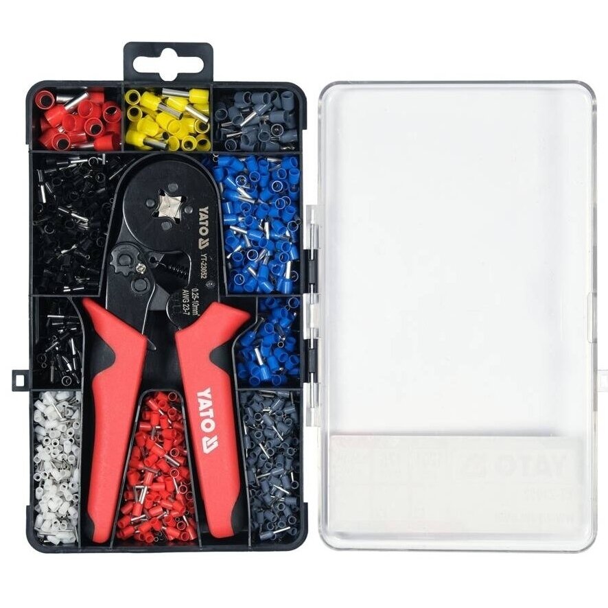 Ratchet crimping pliers with isolated connector set Ratchet crimping pliers with isolated connector set