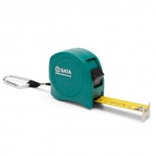 Measuring steel tape with stop