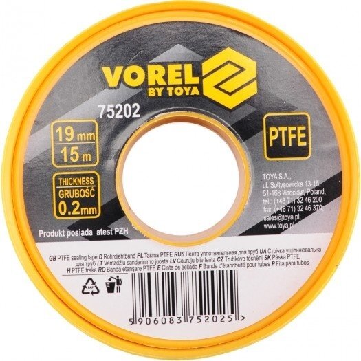 Taśma PTFE 19mm x 15m Taśma PTFE 19mm x 15m