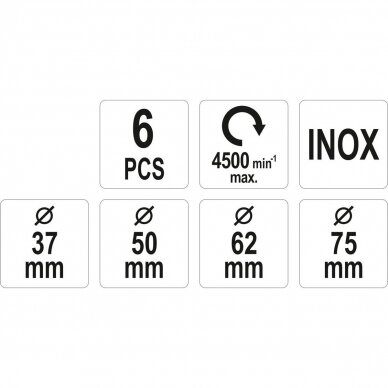 Šepečių vielinių su koteliu rinkinys (6vnt) INOX 2