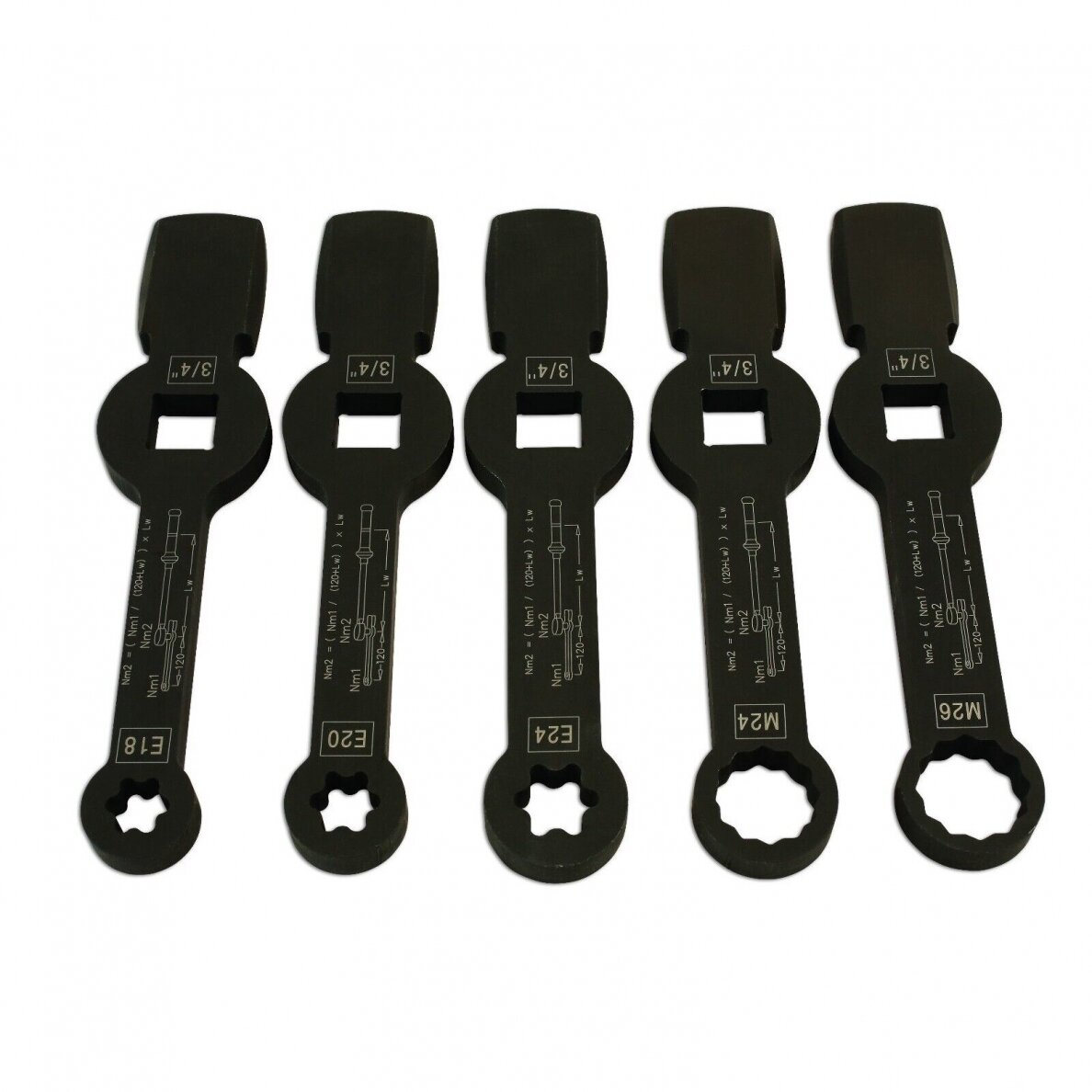 Zestaw kluczy do bicia E-torx i SPLINE (5 szt.) do śruby zacisku hamulcowego 1 Zestaw kluczy do bicia E-torx i SPLINE (5 szt.) do śruby zacisku hamulcowego 1