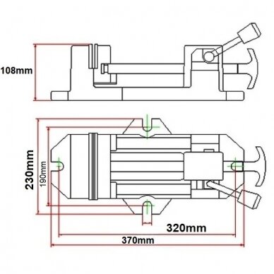 Quick release drill press vice 160mm 5