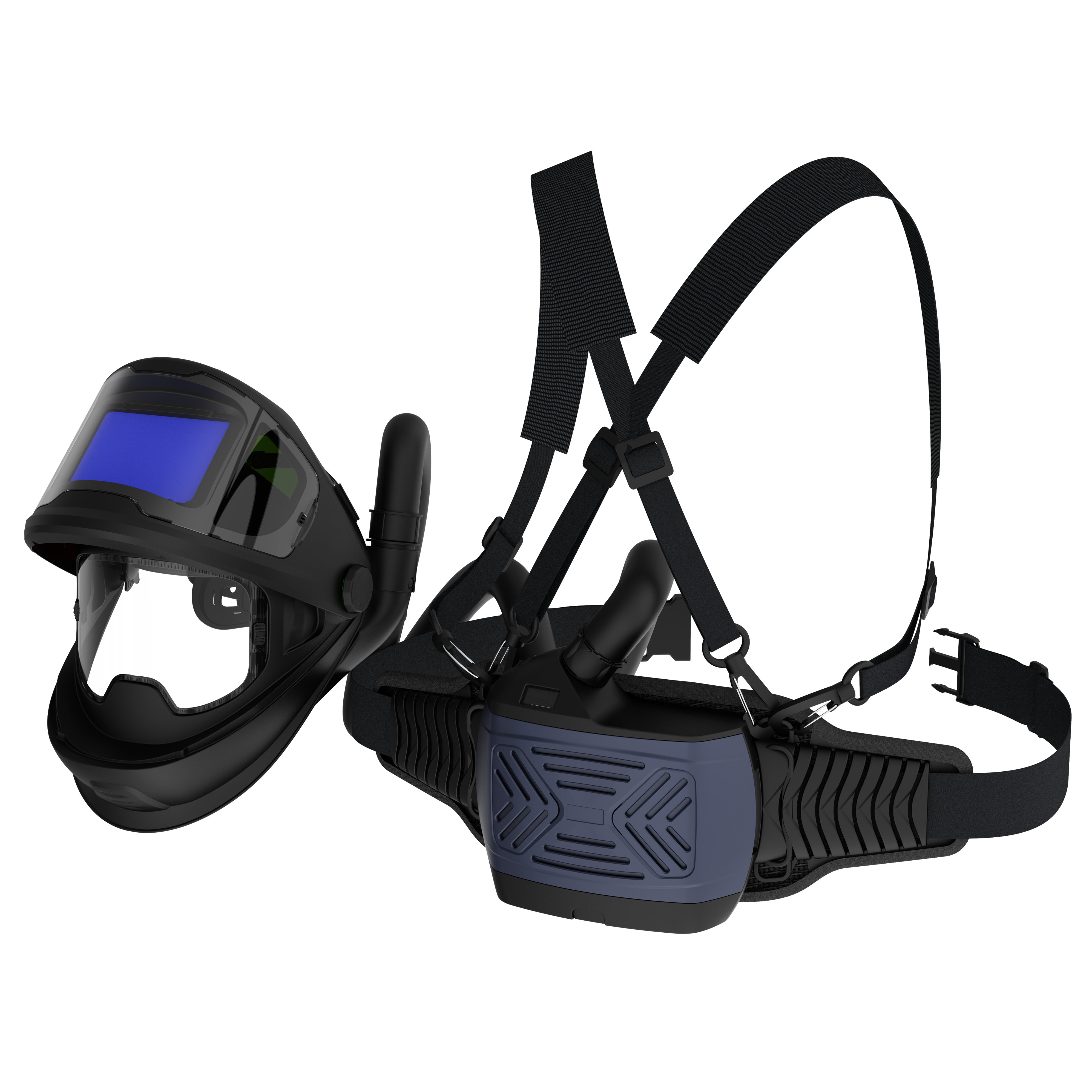 Automatinė tamsėjanti suvirinimo kaukė su skaitmeniniu filtru ir PAPR sistema