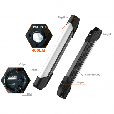 COB+LED rechargeable work light 1