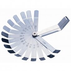 Feeler gauges set 16 leaves, bent, 0.05mm-1.0mm