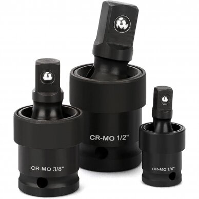 Zestaw przegubów uniwersalnych udarowych 1/4" + 3/8" + 1/2" 3 szt.